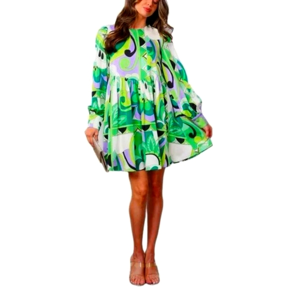 TCEC Retro Mod Long Sleeve Dress with Pockets - Picture 1 of 4